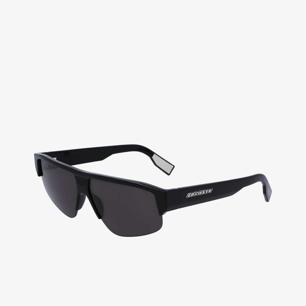 Matt Black Lacoste Mask Active Sunglasses | IOEFKQ-372