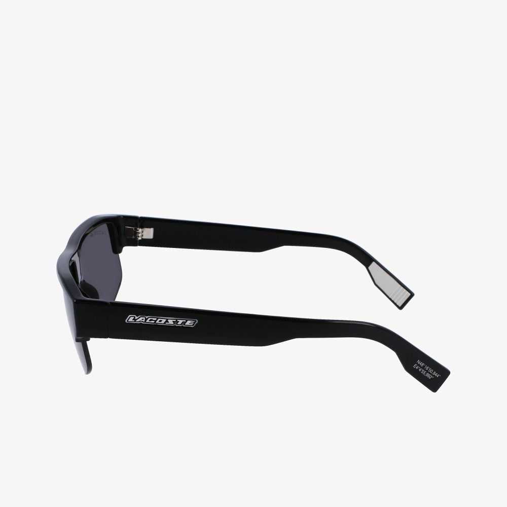 Matt Black Lacoste Mask Active Sunglasses | IOEFKQ-372