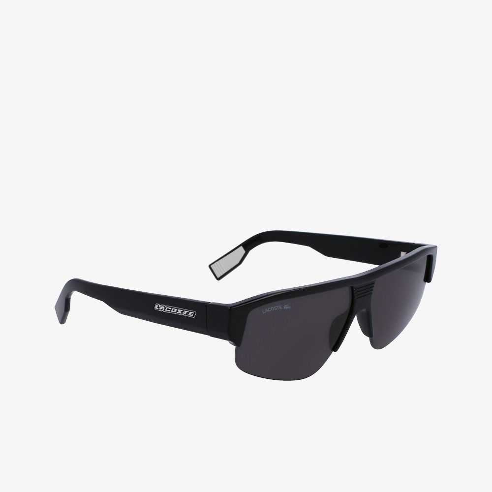 Matt Black Lacoste Mask Active Sunglasses | IOEFKQ-372