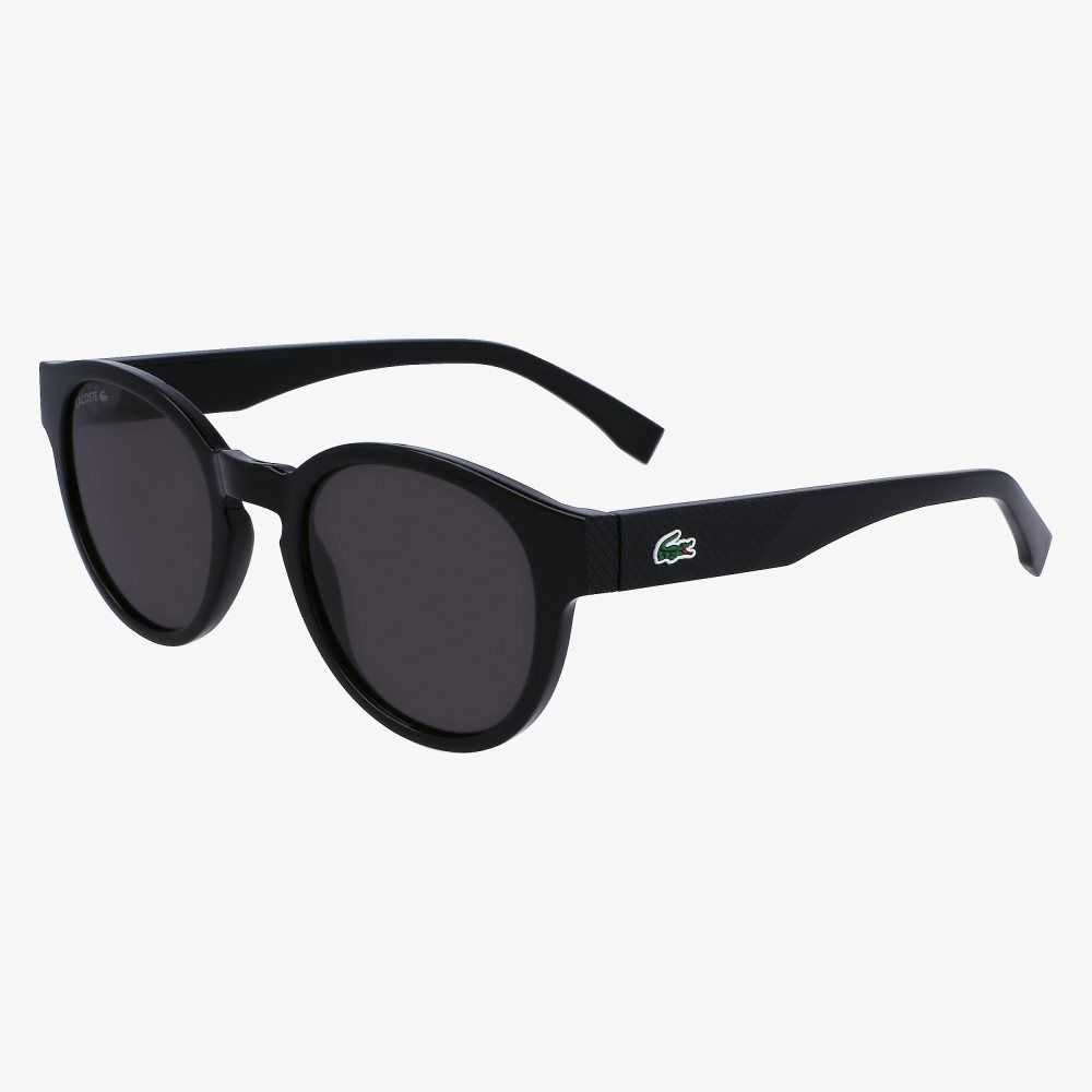 Matt Black Lacoste Oval Plant Based Resin L.12.12 Sunglasses | SIBOYD-617