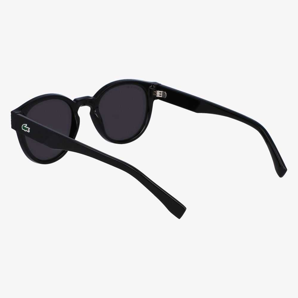 Matt Black Lacoste Oval Plant Based Resin L.12.12 Sunglasses | SIBOYD-617