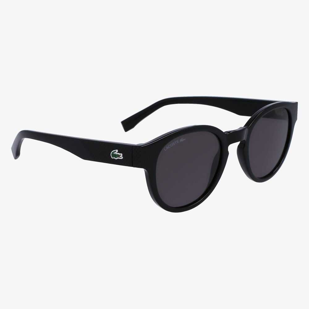 Matt Black Lacoste Oval Plant Based Resin L.12.12 Sunglasses | SIBOYD-617