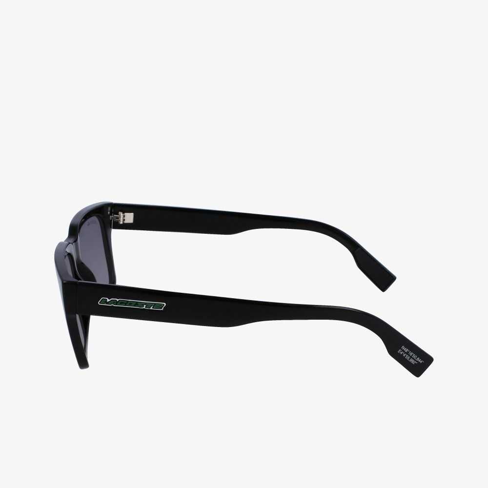 Matt Black Lacoste Rectangle Active Sunglasses | DBFGXZ-306