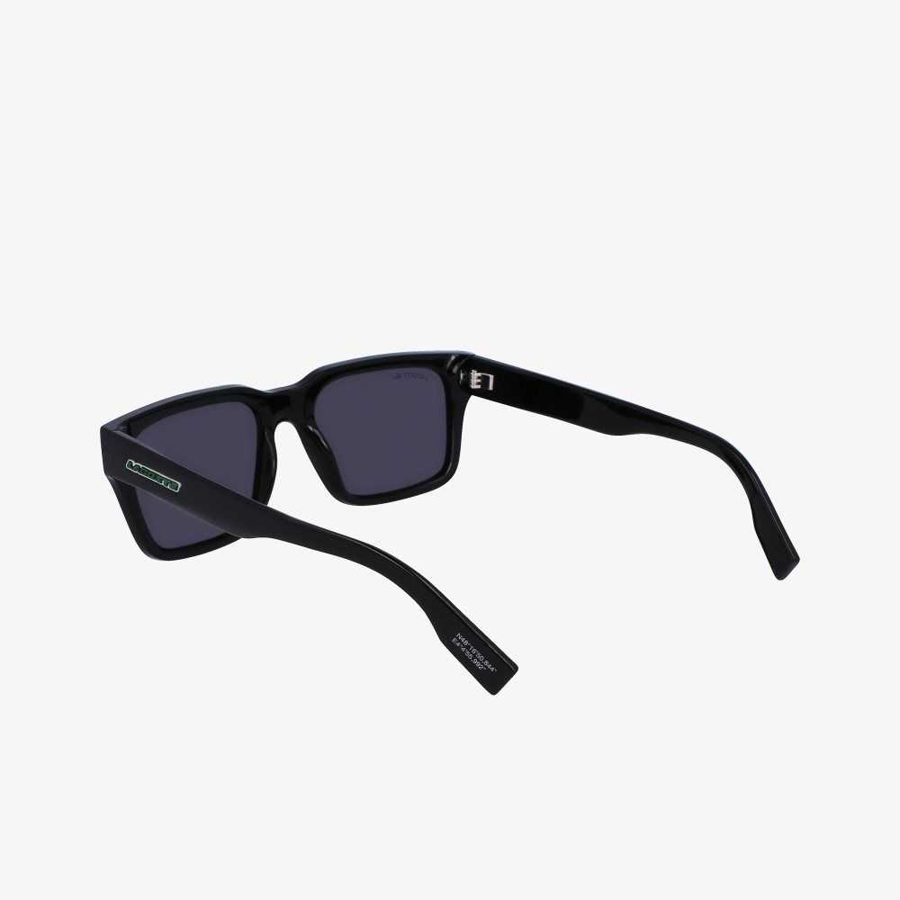 Matt Black Lacoste Rectangle Active Sunglasses | DBFGXZ-306