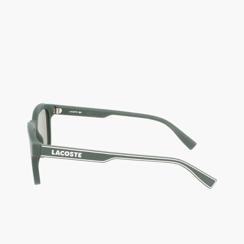 Matte Green Lacoste Rectangle Active Line Sunglasses | HOGNUA-923