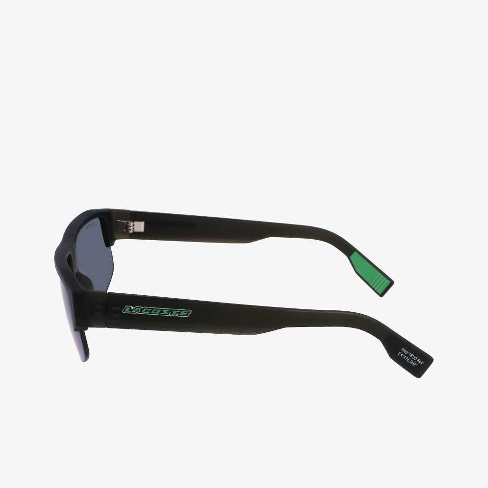 Matte Grey Lacoste Mask Active Sunglasses | IBVNES-923