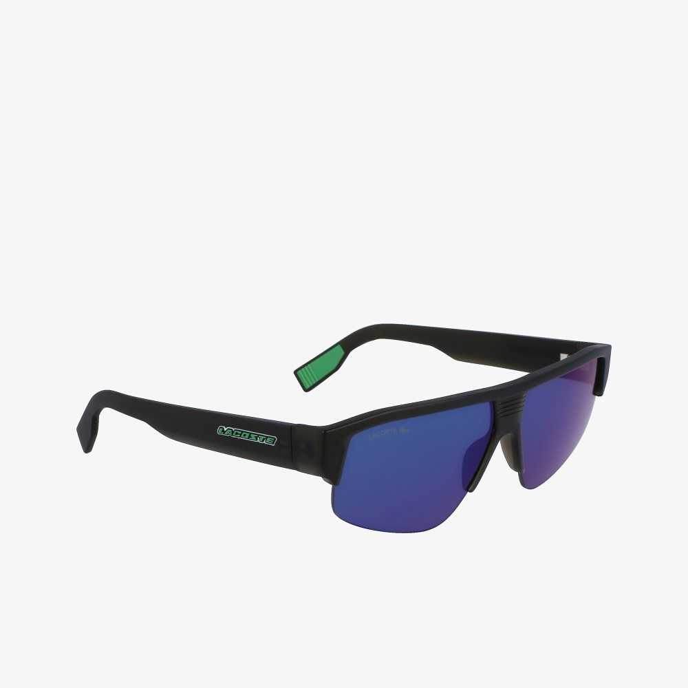 Matte Grey Lacoste Mask Active Sunglasses | IBVNES-923