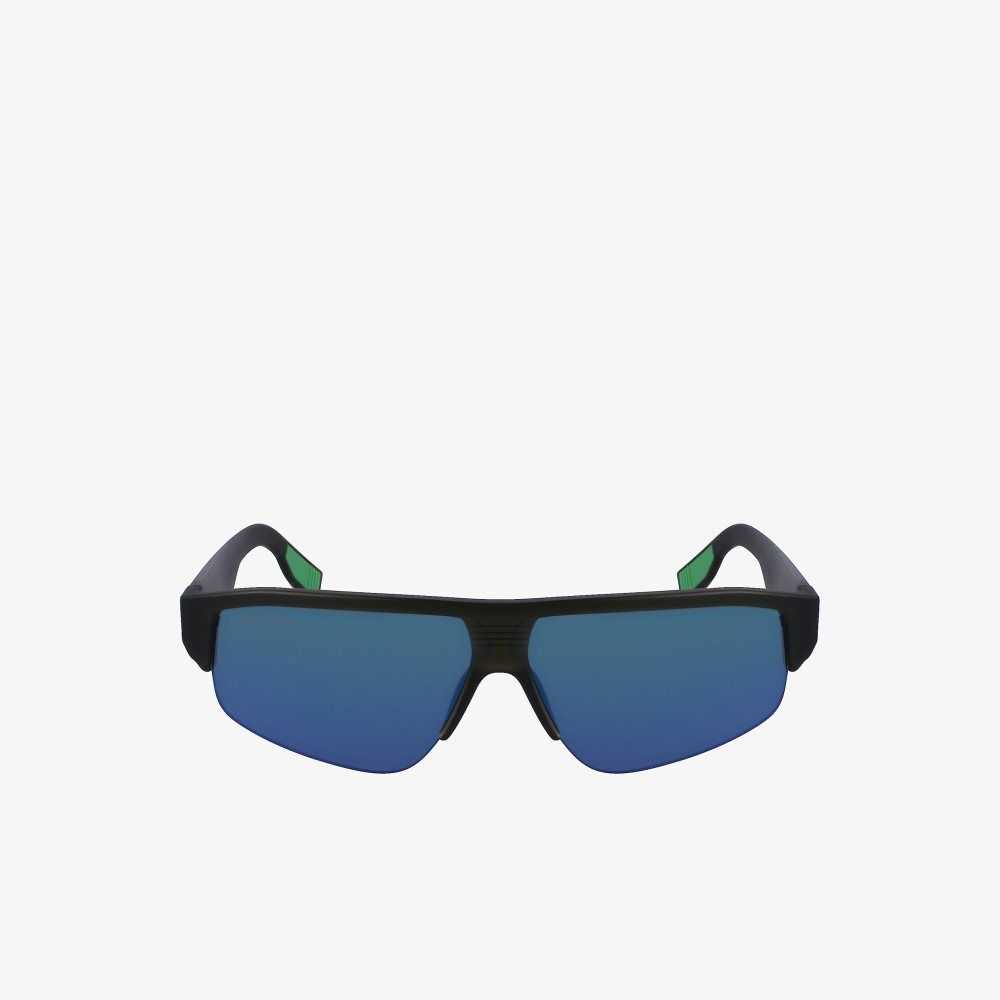 Matte Grey Lacoste Mask Active Sunglasses | IBVNES-923