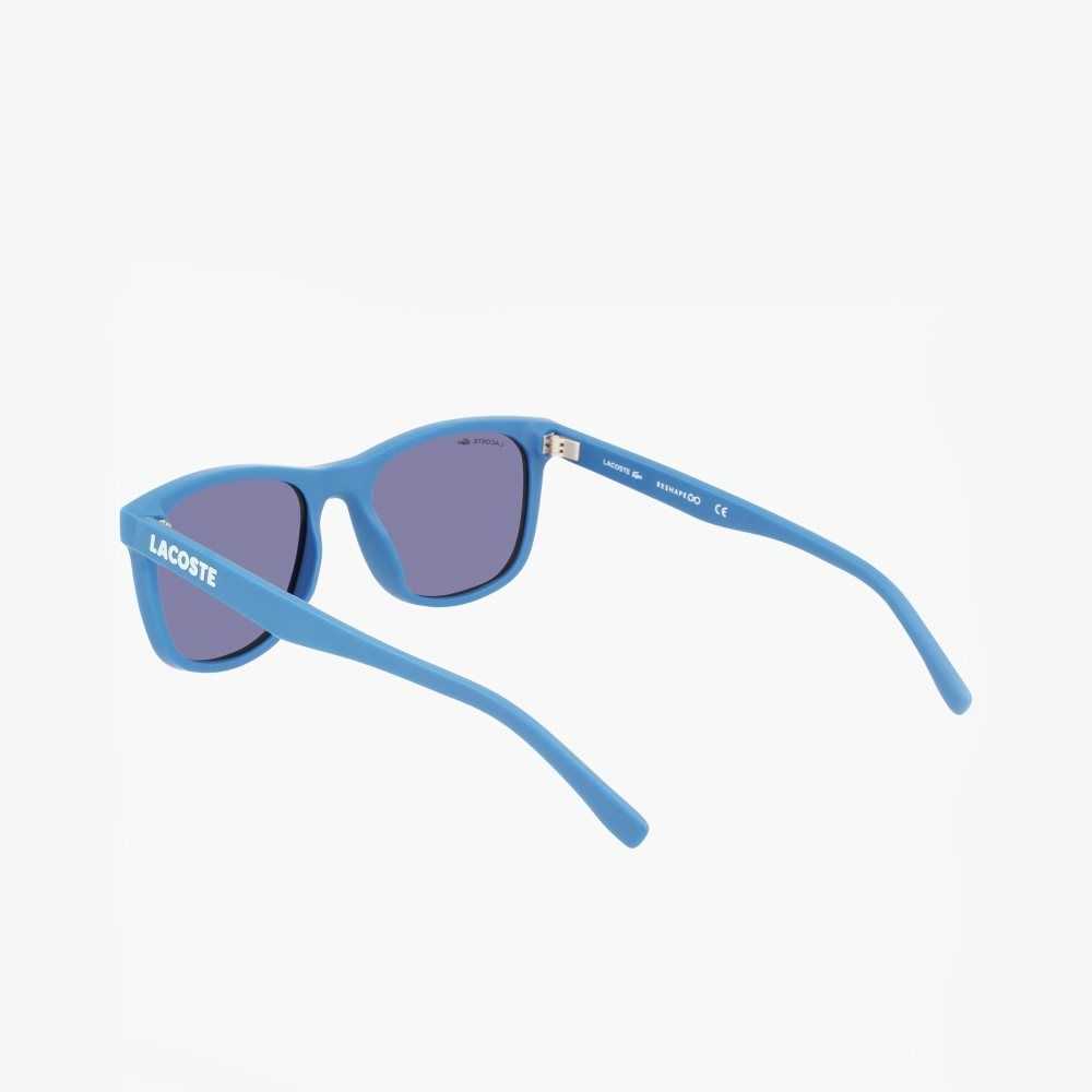 Matte Medium Blue Lacoste Rectangle Recycled PET Injected Beach Pack Sunglasses | DBMLEX-789