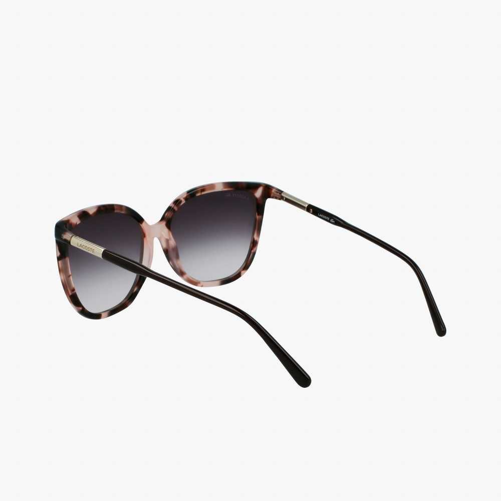 Matte Rose Lacoste Tubular Temple Butterfly Acetate Sunglasses | UKRYAC-481