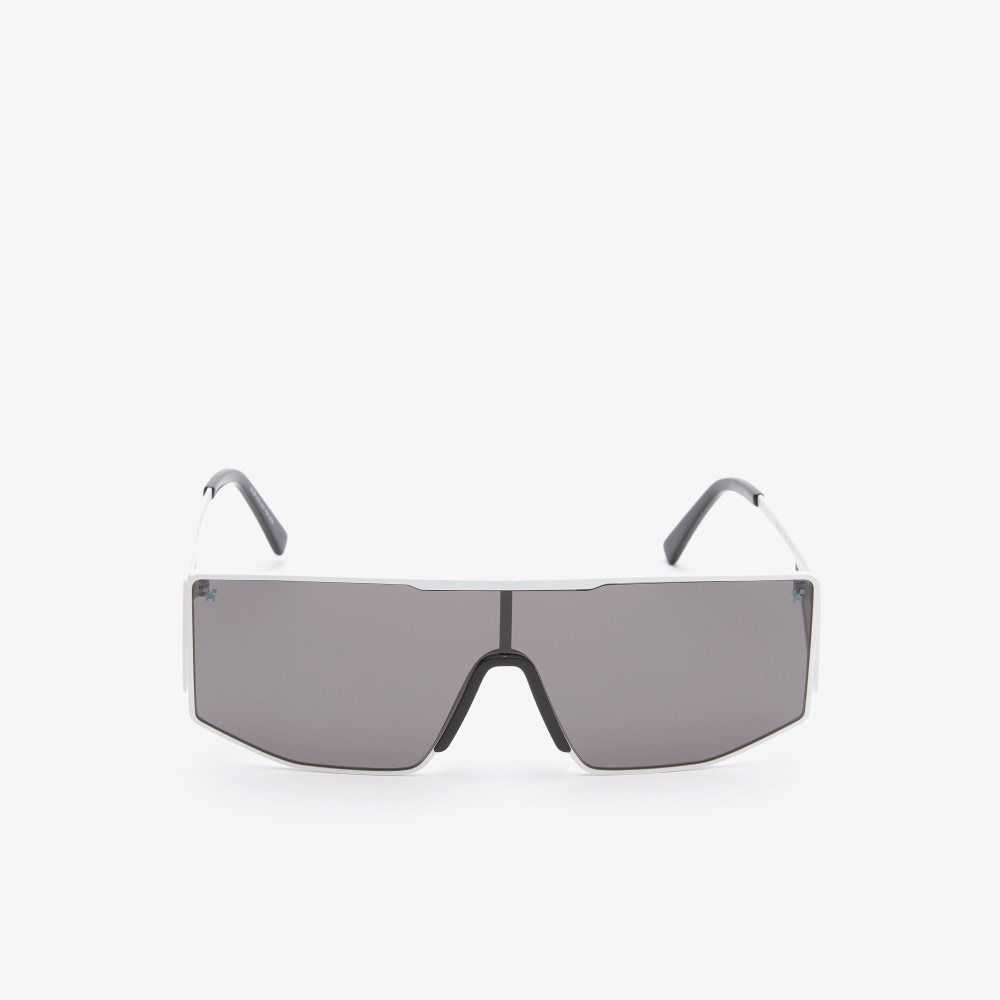 Matte White Lacoste Metal Shield x Minecraft Sunglasses | EFMOBQ-635