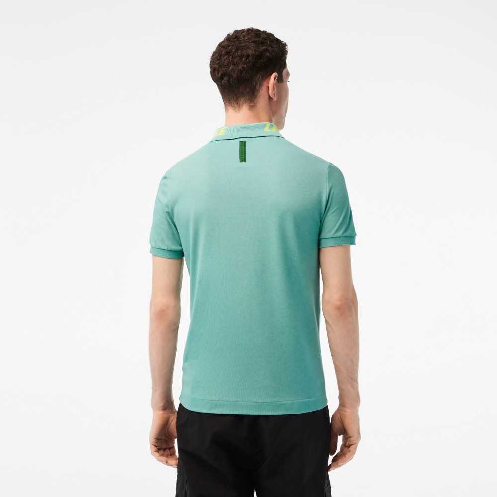 Mint Lacoste Branded Slim Fit Stretch Pique Polo | NHDGME-519