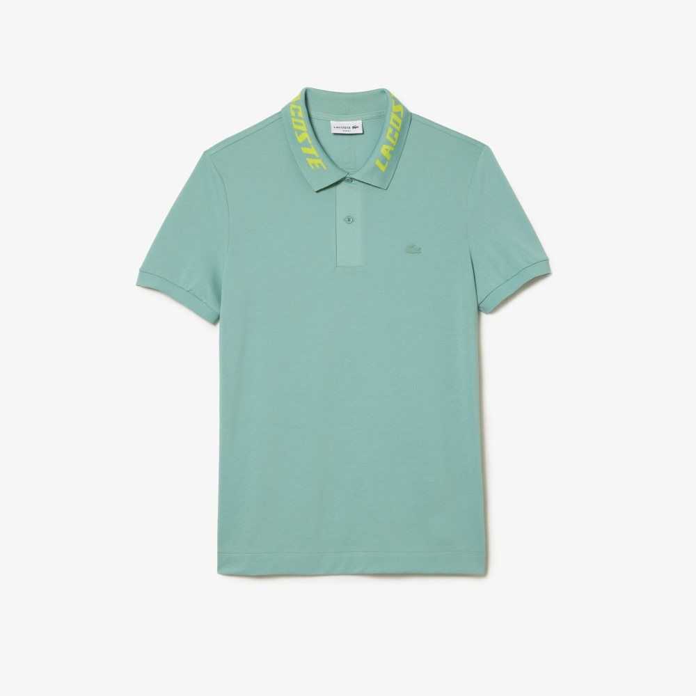 Mint Lacoste Branded Slim Fit Stretch Pique Polo | NHDGME-519