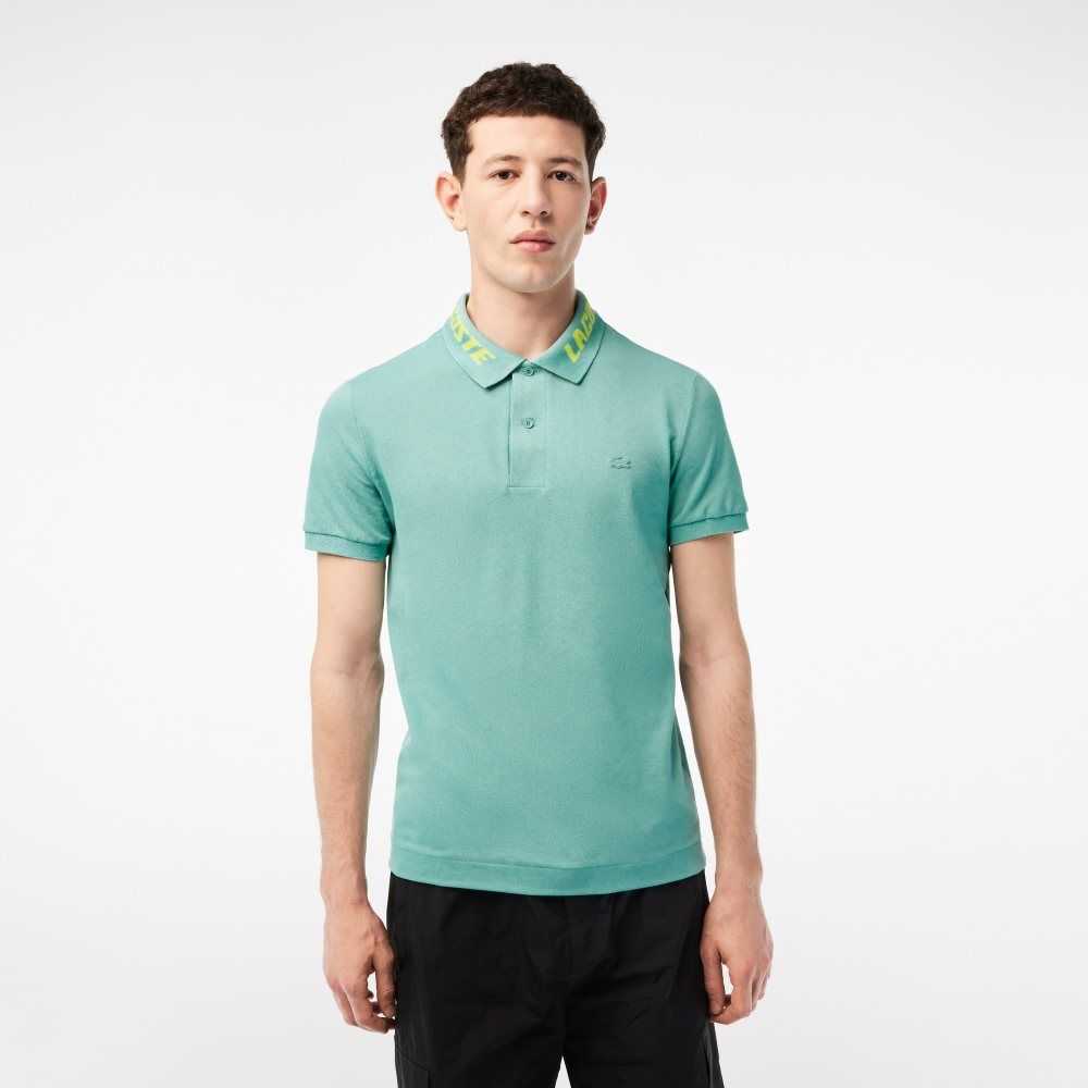 Mint Lacoste Branded Slim Fit Stretch Pique Polo | NHDGME-519