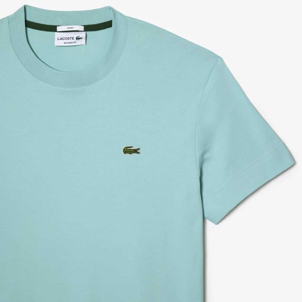 Mint Lacoste Crew Neck Organic Cotton T-Shirt | SCUNGY-463