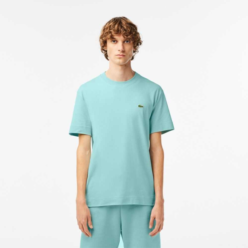 Mint Lacoste Crew Neck Organic Cotton T-Shirt | SCUNGY-463