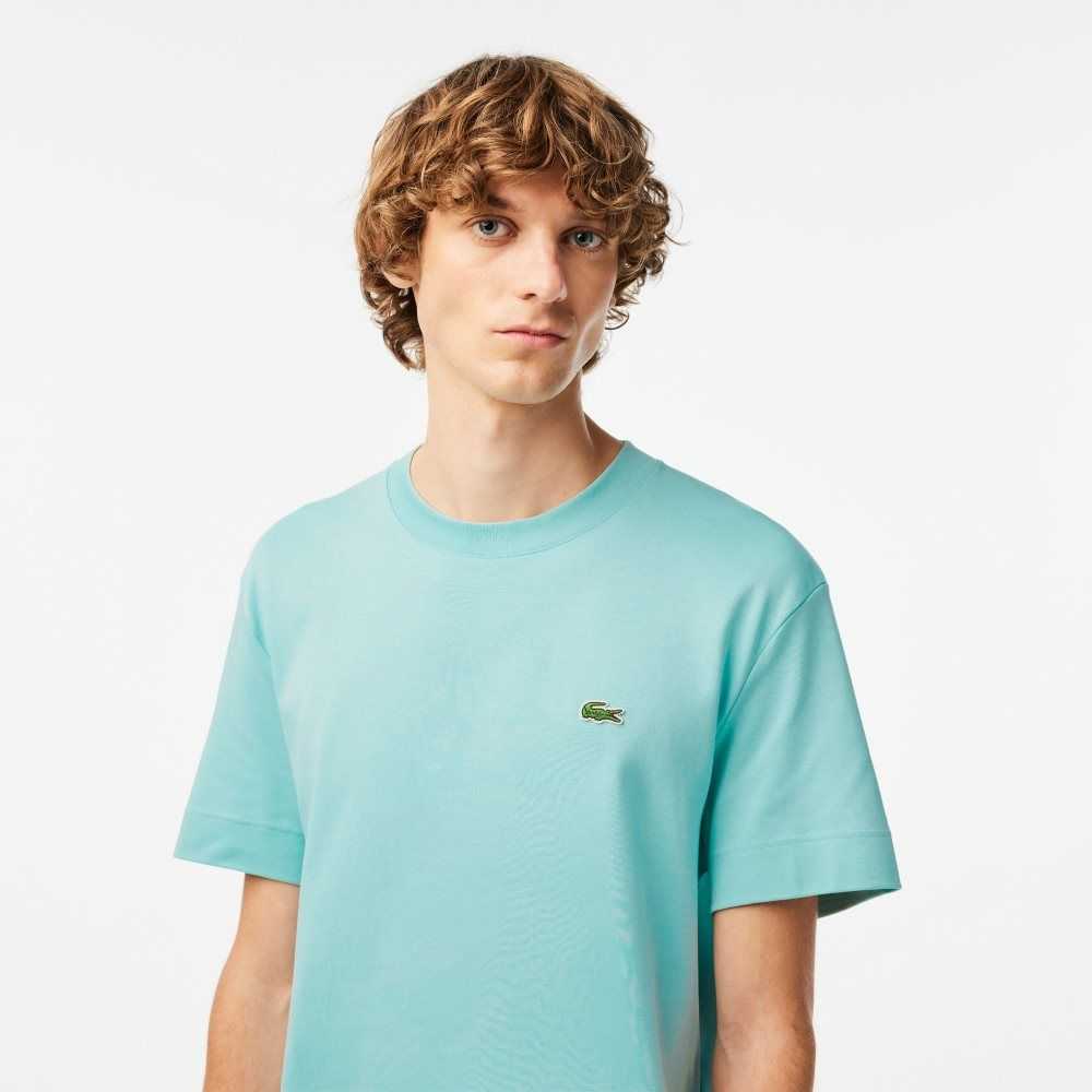 Mint Lacoste Crew Neck Organic Cotton T-Shirt | SCUNGY-463