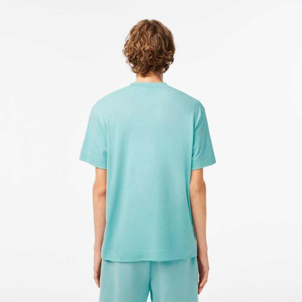 Mint Lacoste Crew Neck Organic Cotton T-Shirt | SCUNGY-463