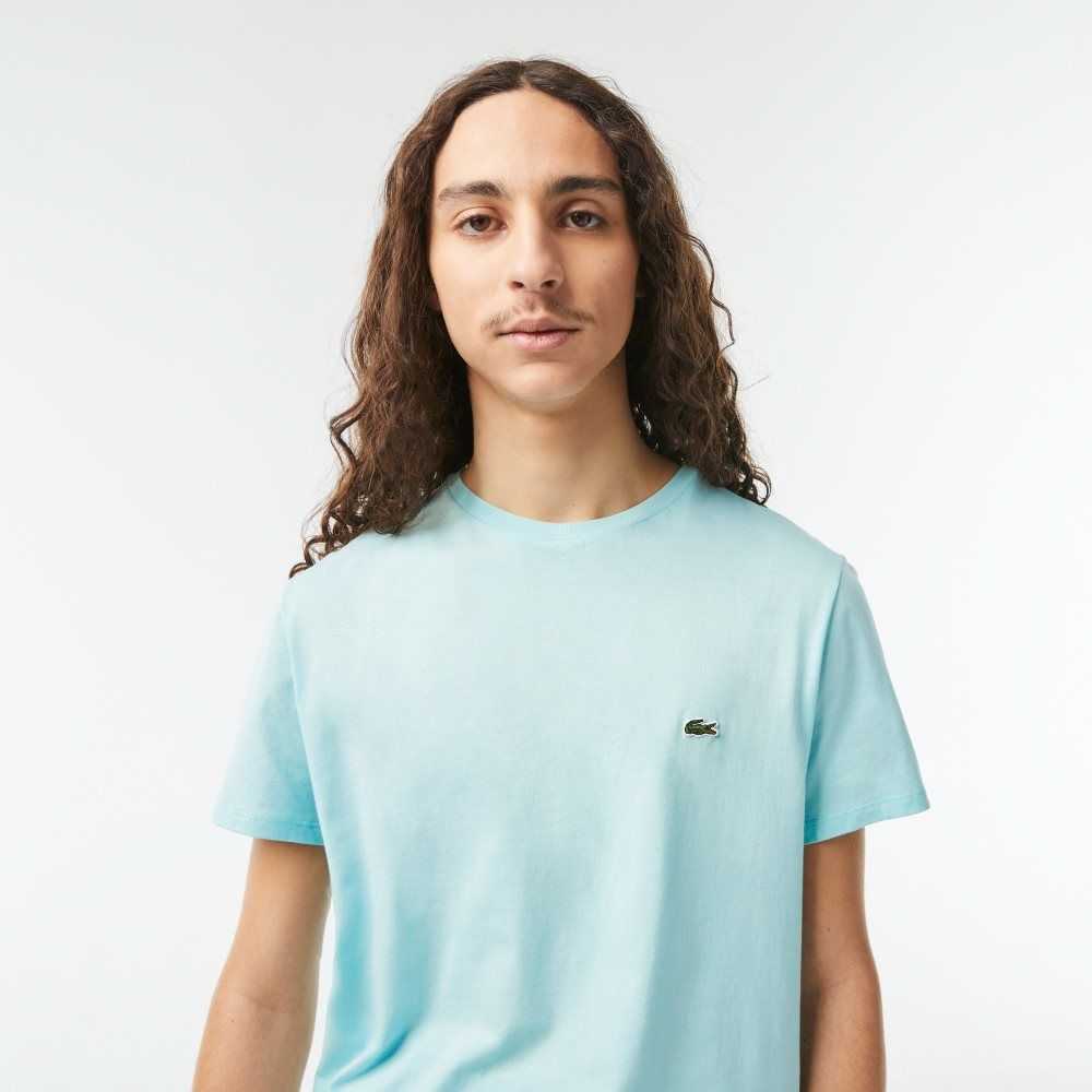 Mint Lacoste Crew Neck Pima Cotton Jersey T-Shirt | IGYXNA-470