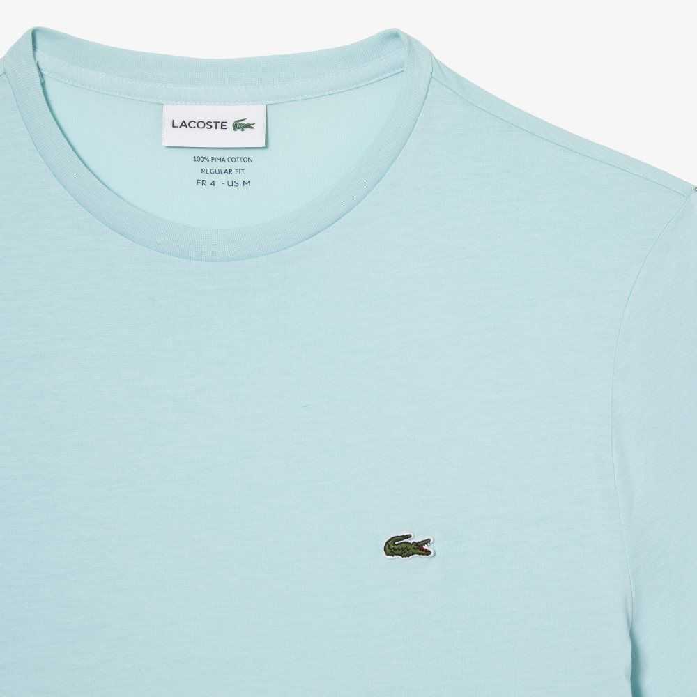 Mint Lacoste Crew Neck Pima Cotton Jersey T-Shirt | IGYXNA-470