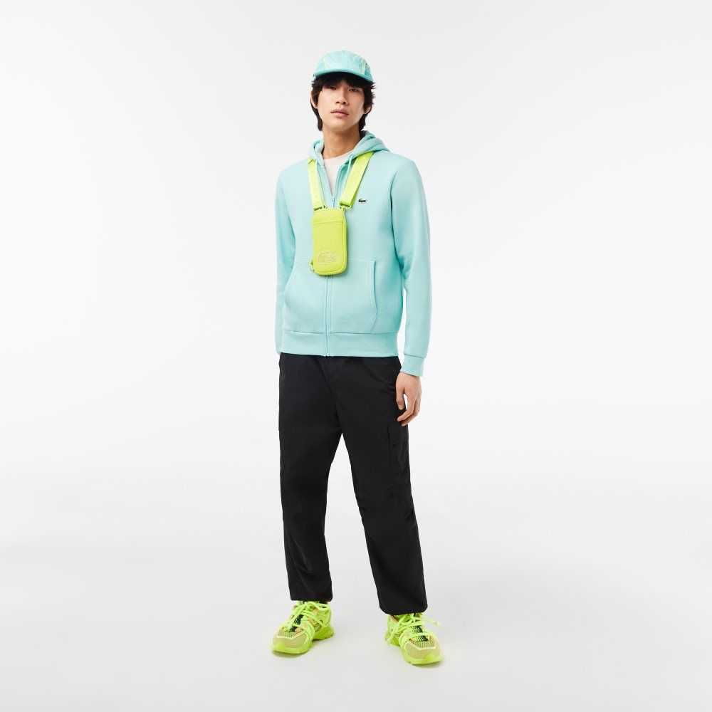 Mint Lacoste Kangaroo Pocket Fleece Zipped Sweatshirt | XUOGPJ-049