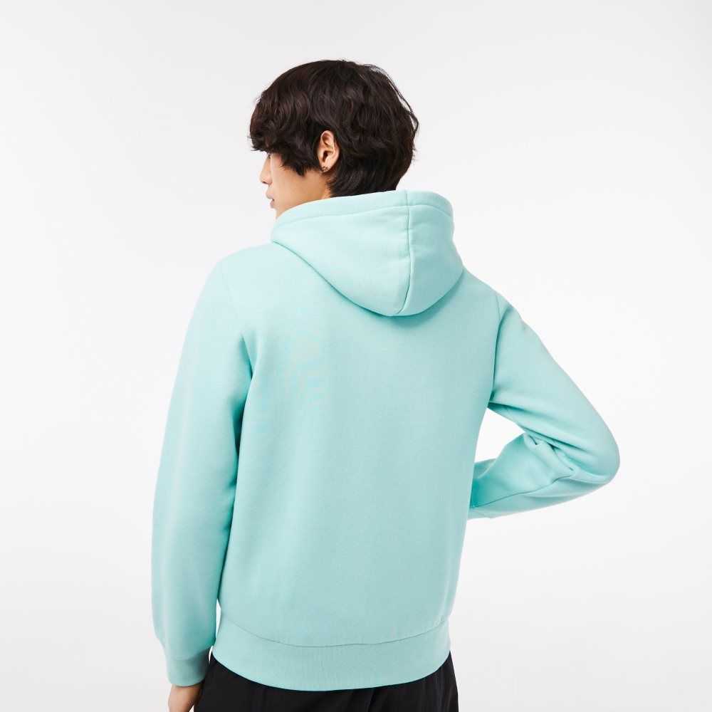 Mint Lacoste Kangaroo Pocket Fleece Zipped Sweatshirt | XUOGPJ-049