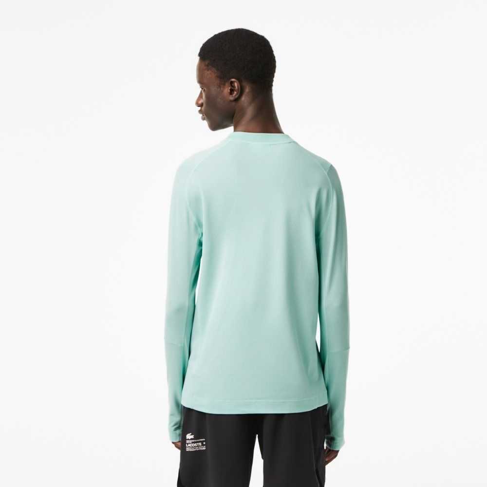 Mint Lacoste Long Sleeve Organic Cotton Slim Fit T-Shirt | VBQSCG-903