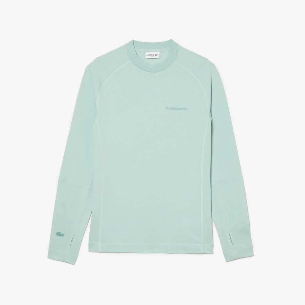 Mint Lacoste Long Sleeve Organic Cotton Slim Fit T-Shirt | VBQSCG-903