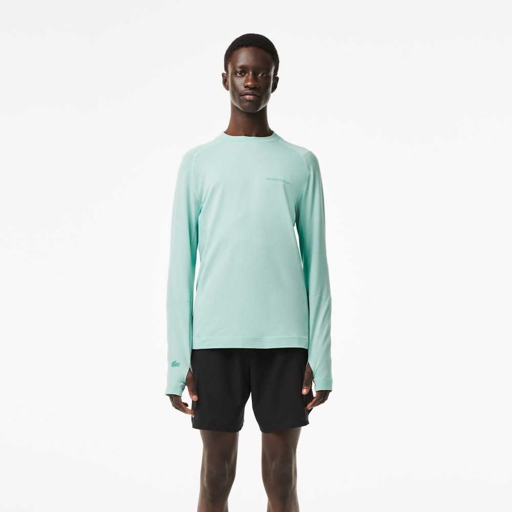 Mint Lacoste Long Sleeve Organic Cotton Slim Fit T-Shirt | VBQSCG-903