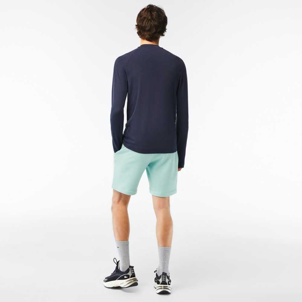 Mint Lacoste Organic Brushed Cotton Fleece Shorts | IVSFBU-329