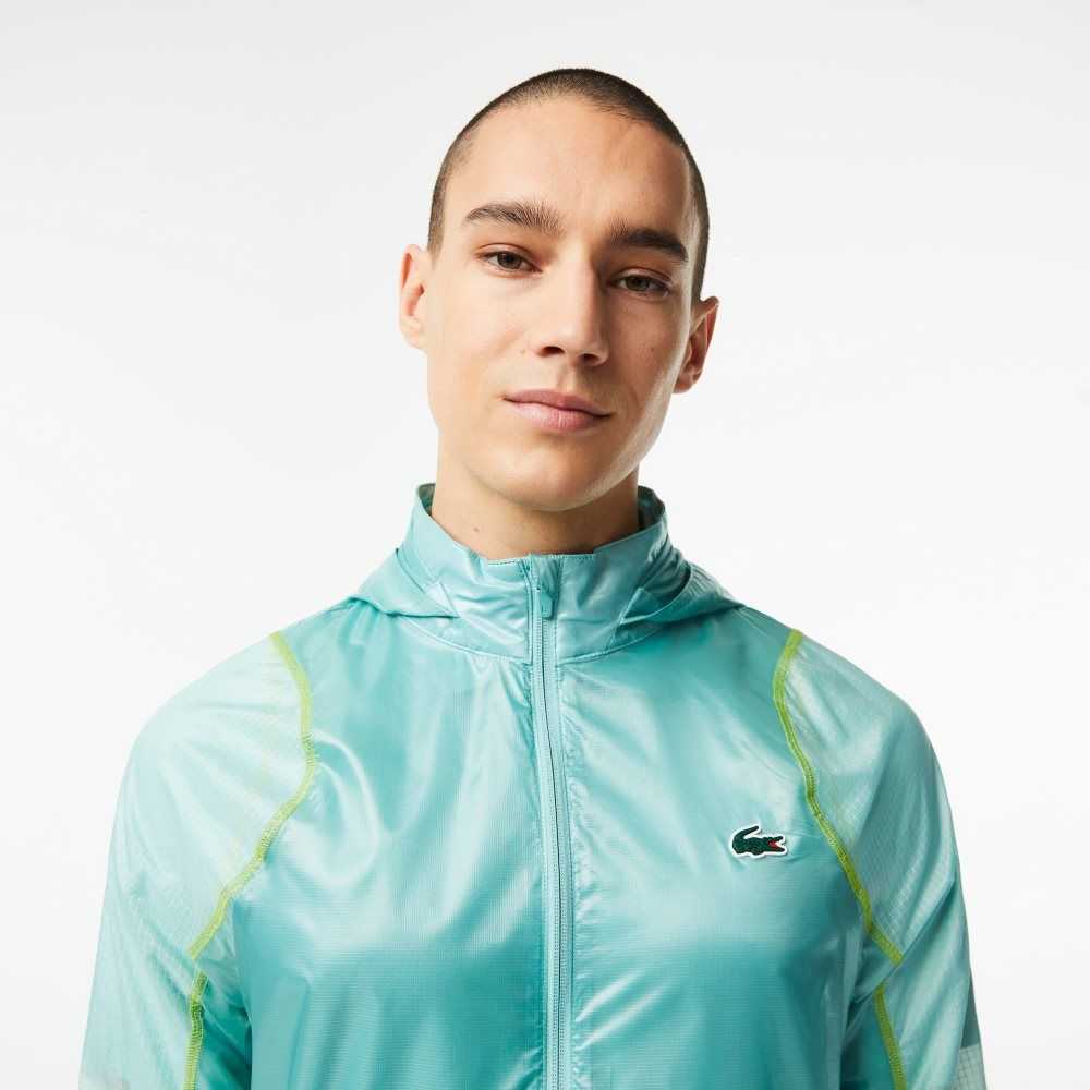 Mint Lacoste SPORT Waterproof Hooded Windbreaker | YHEBPC-532