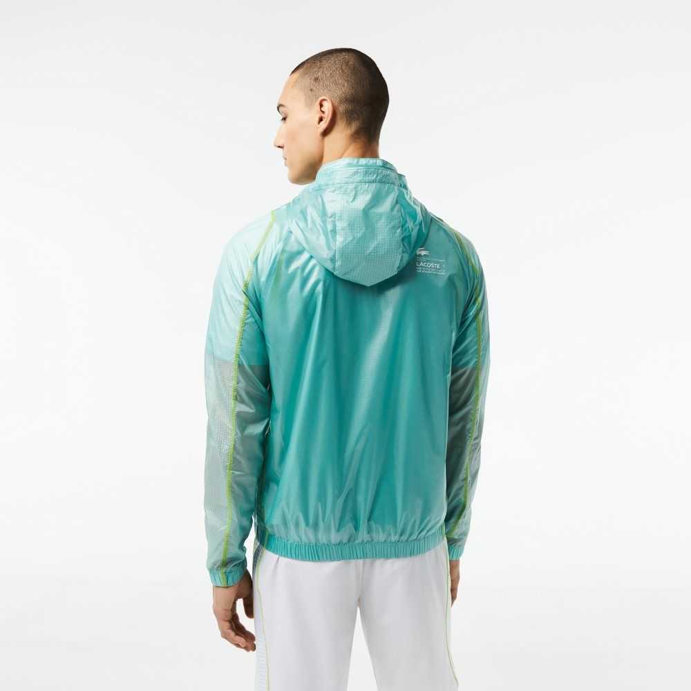 Mint Lacoste SPORT Waterproof Hooded Windbreaker | YHEBPC-532