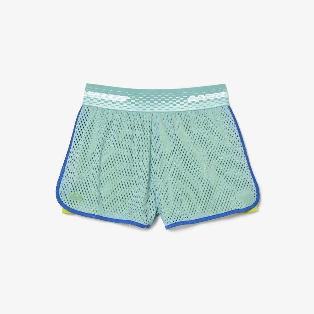 Mint Lacoste Tennis Shorts with Built-in Undershorts | AWSNQH-954