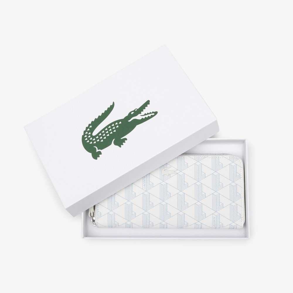 Mono Farine Panorama Lacoste Monogram Print Zip Wallet | DXNEFZ-695