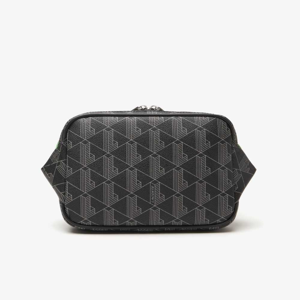 Mono Noir Gris Estragon Lacoste The Blend Monogram Print Crossbody Bag: Small | DXEBGZ-127