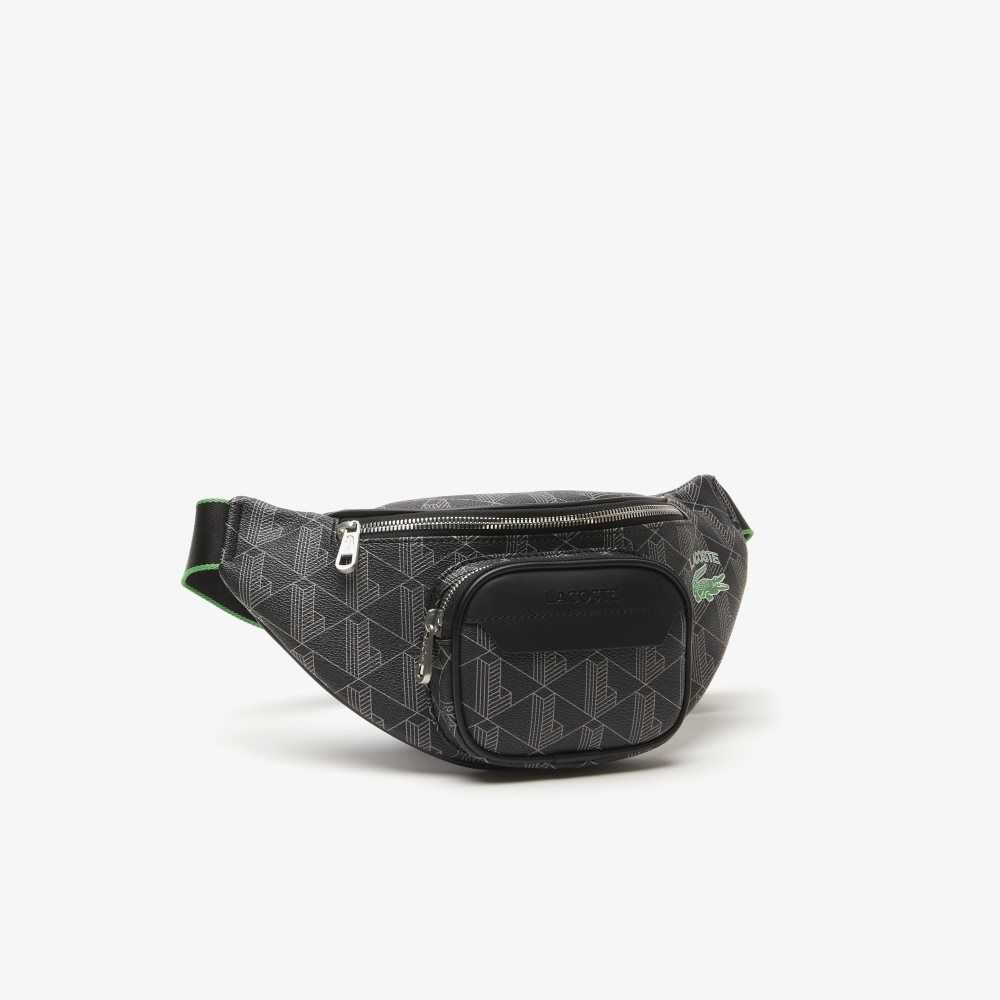 Mono Noir Gris Estragon Lacoste The Blend Monogram Print Belt Bag | VHWCOB-476