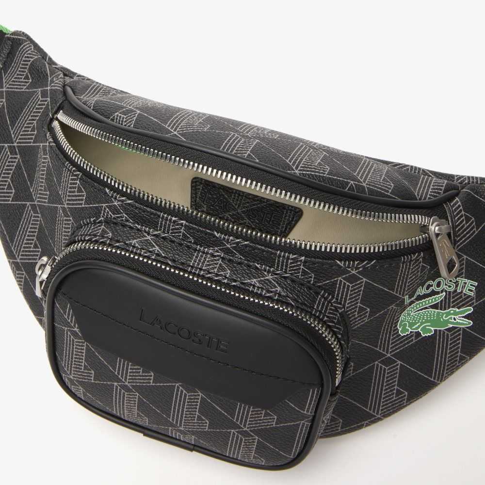 Mono Noir Gris Estragon Lacoste The Blend Monogram Print Belt Bag | VHWCOB-476