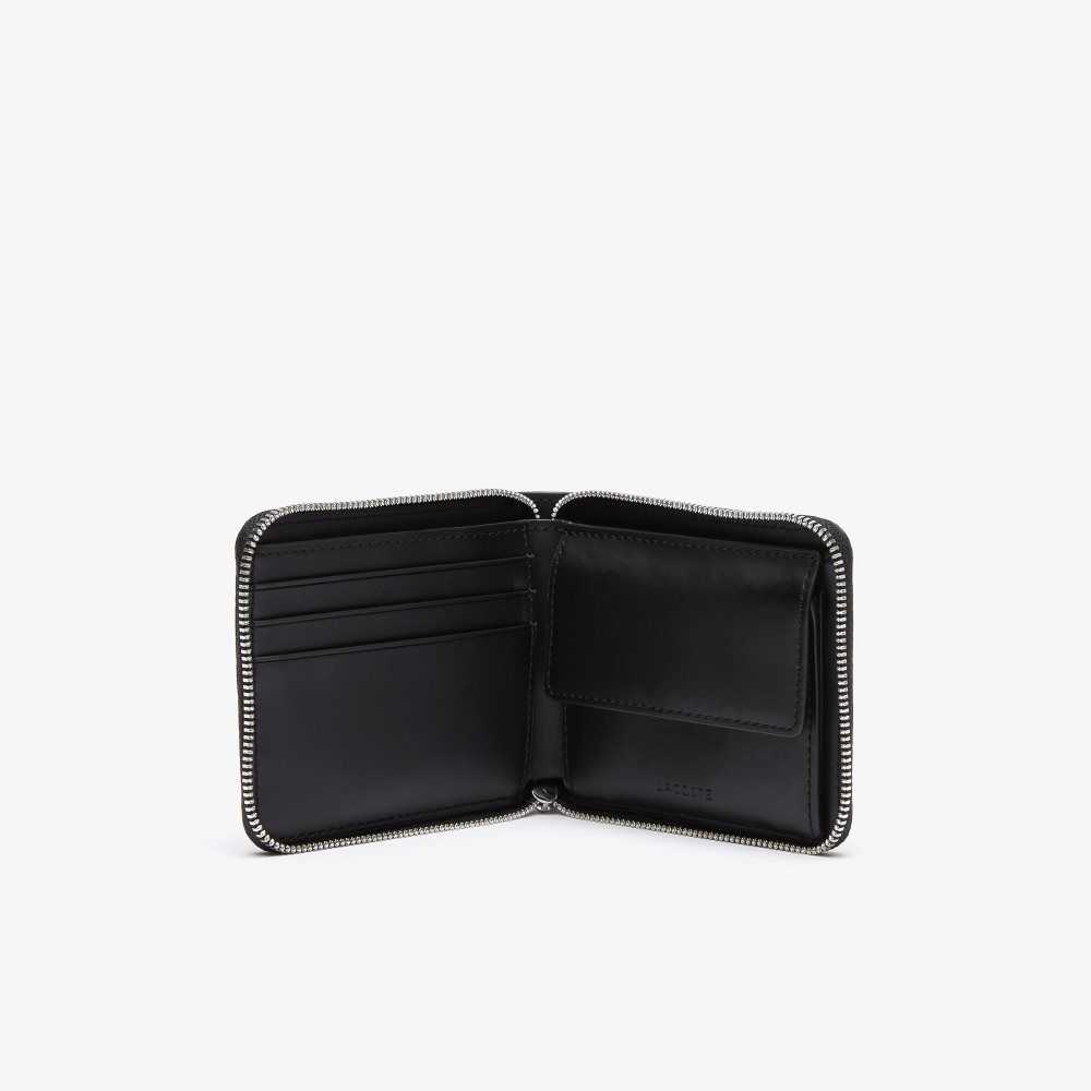 Monogram Noir Gris Lacoste Monogram Print Small Zip Wallet | HQTMXS-301