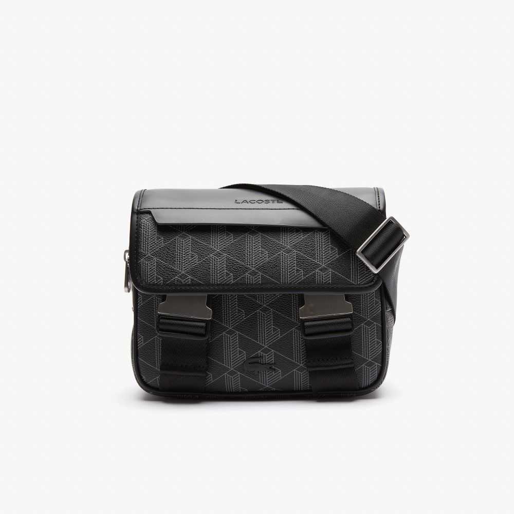 Monogram Noir Gris Lacoste The Blend Clipped Monogram Canvas Messenger Bag | ADSTQB-872