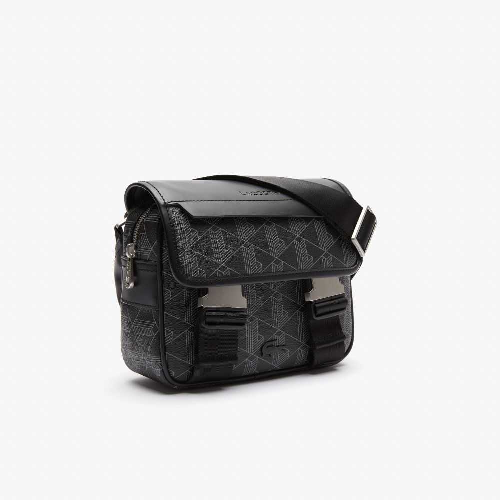 Monogram Noir Gris Lacoste The Blend Clipped Monogram Canvas Messenger Bag | ADSTQB-872