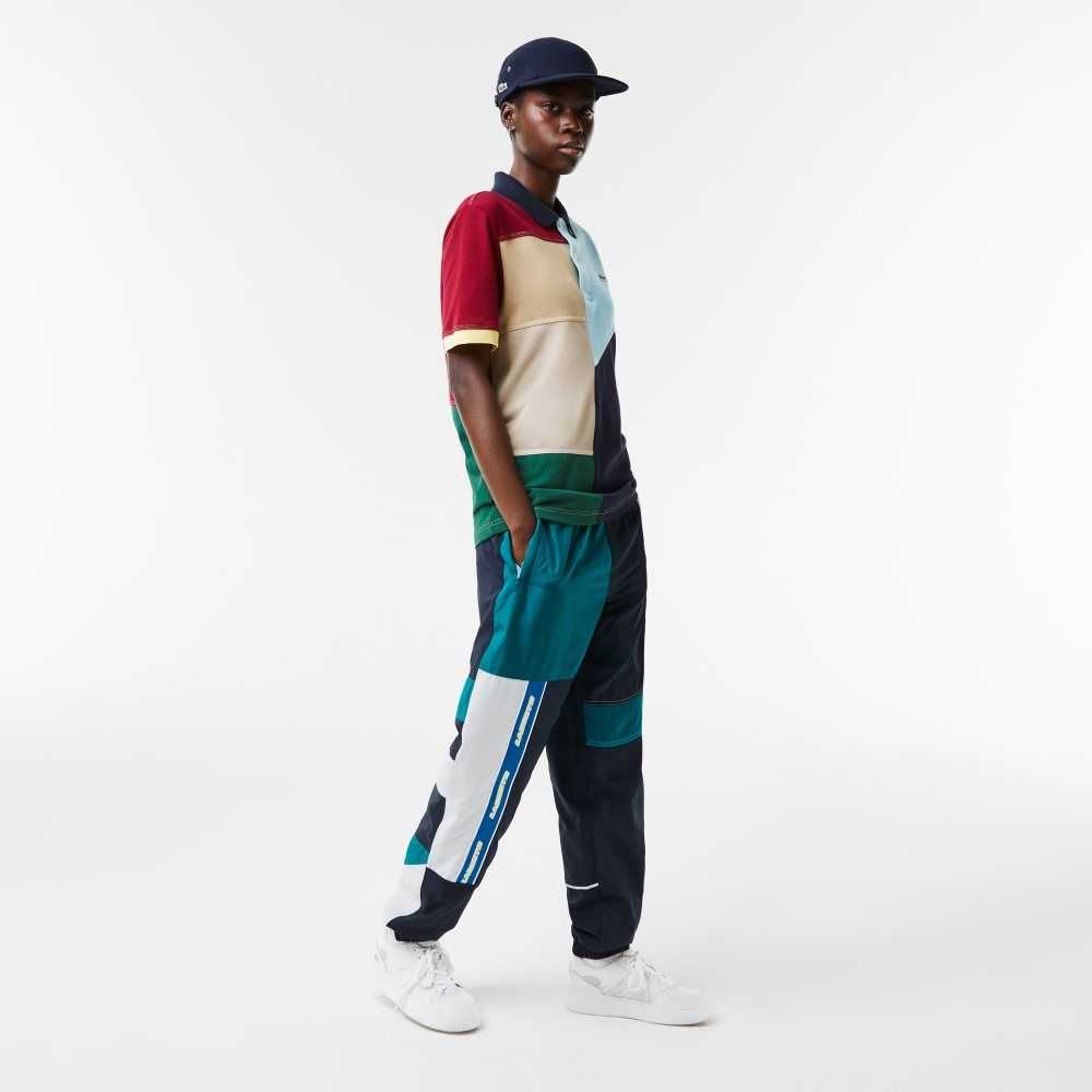 Multicolor Lacoste Water-Repellent Patchwork Trackpants | ABLJWZ-187