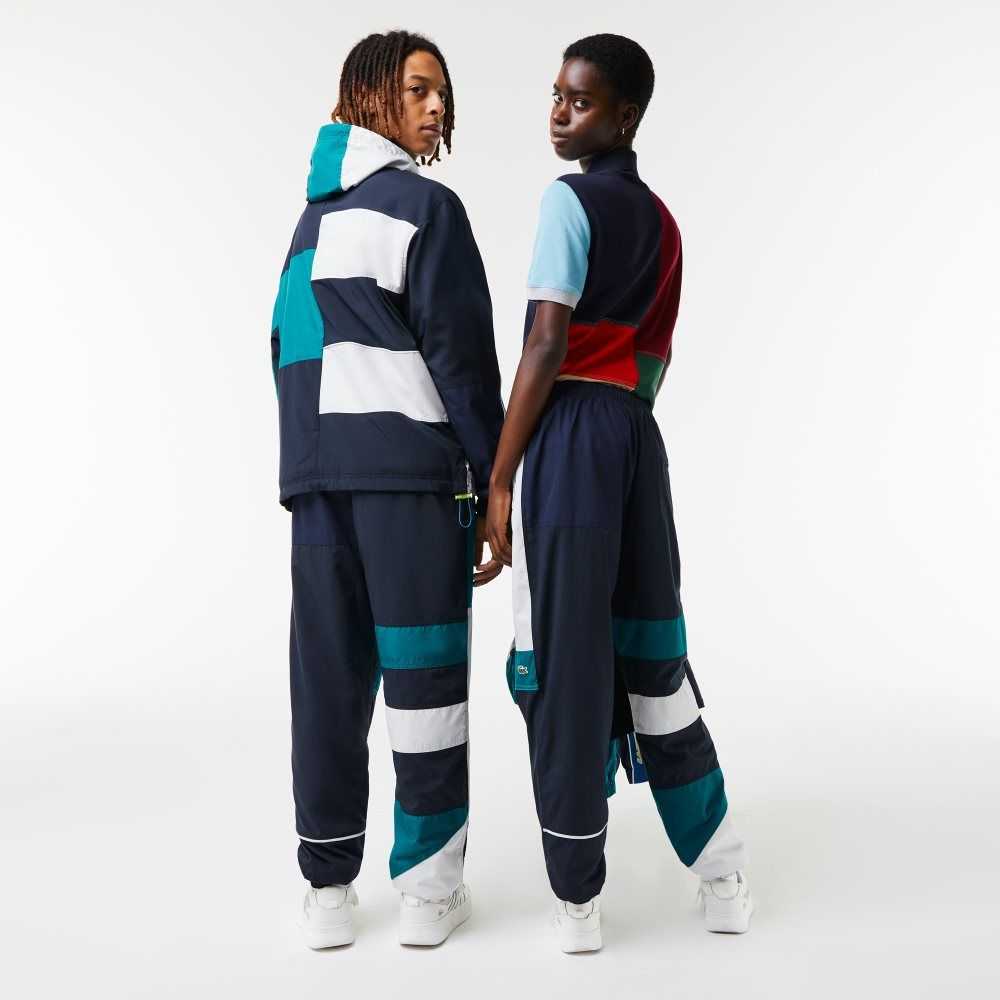 Multicolor Lacoste Water-Repellent Patchwork Trackpants | ABLJWZ-187