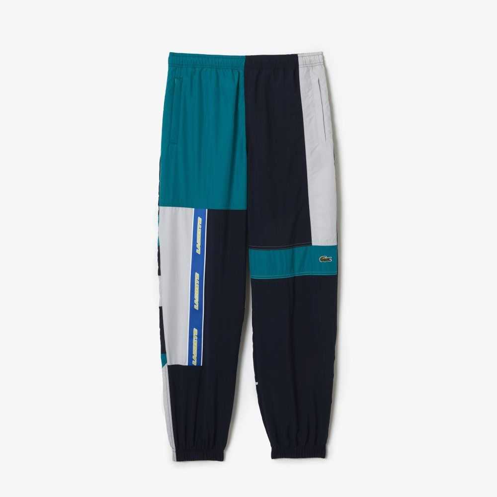 Multicolor Lacoste Water-Repellent Patchwork Trackpants | ABLJWZ-187