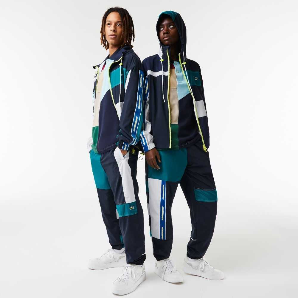 Multicolor Lacoste Water-Repellent Patchwork Trackpants | ABLJWZ-187