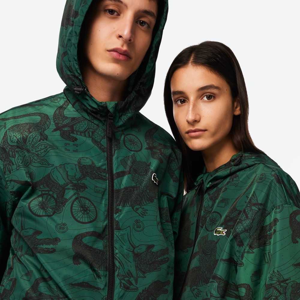 Multicolor Lacoste x Netflix Printed Hooded Jacket | GCOLDY-140