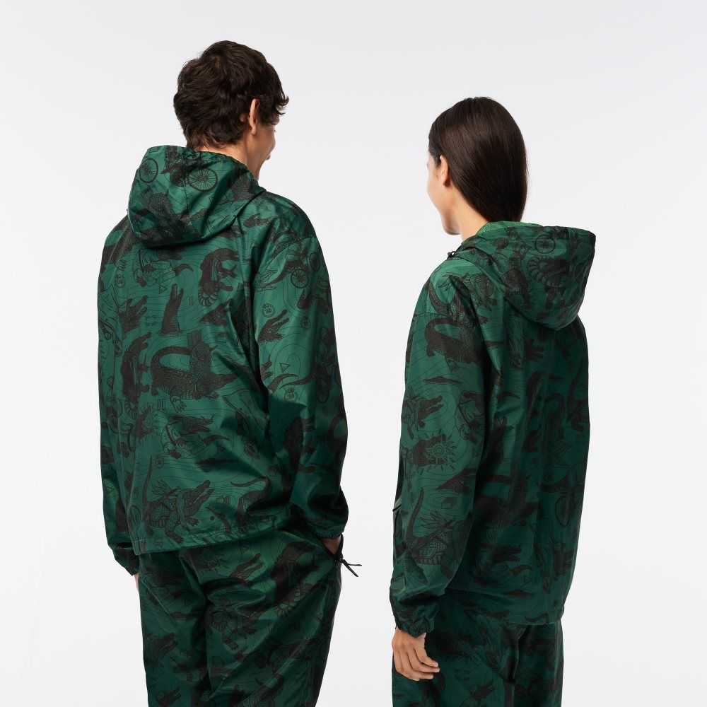 Multicolor Lacoste x Netflix Printed Hooded Jacket | GCOLDY-140