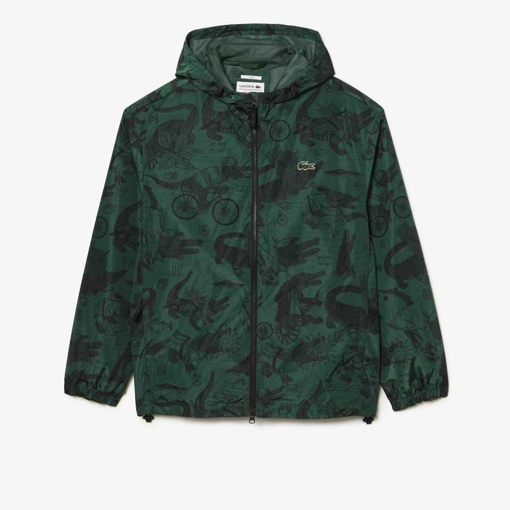 Multicolor Lacoste x Netflix Printed Hooded Jacket | GCOLDY-140