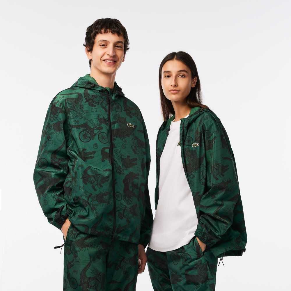 Multicolor Lacoste x Netflix Printed Hooded Jacket | GCOLDY-140