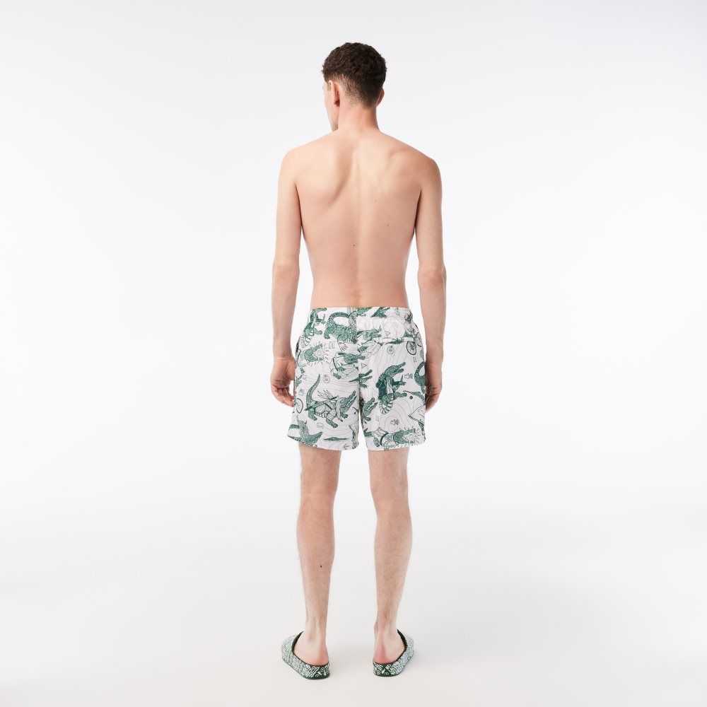 Multicolor Lacoste x Netflix Printed Swim Trunks | TVLEBU-083