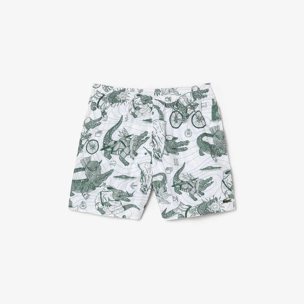 Multicolor Lacoste x Netflix Printed Swim Trunks | TVLEBU-083